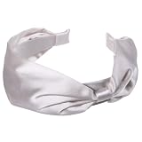 Wide Satin Headband - Stucco
