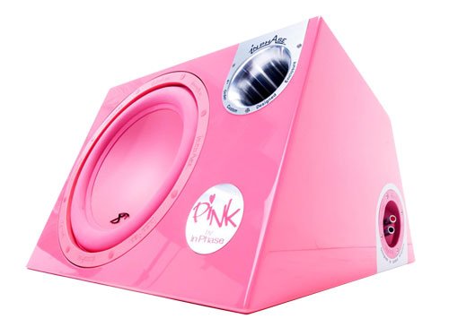 In Phase XTPP12 12 inch 1400W Subwoofer with Piano Finish Pink Enclosure