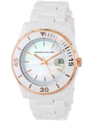 Kenneth Jay Lane Womens KJLANE-3003 3000 Series Analog Display Japanese Quartz White Watch