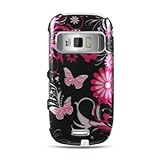 Hard Snap-on Shield With BLACK PINK BUTTERFLY Design Faceplate Cover Sleeve ....