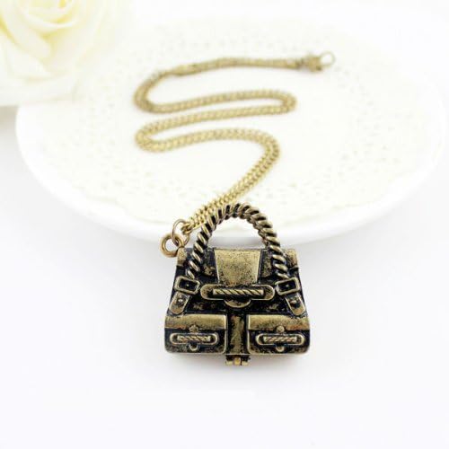 Vintage Aulic Openable Bag Alloy Chains Pendant Necklaces