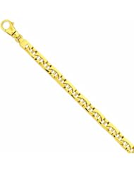 Genuine 14K Yellow Gold 8.5Mm Polished Fancy Link Bracelet 8.5 Inches 100% Satisfaction Guaranteed.