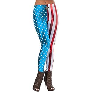 Captain America Metallic Leggings - Standard