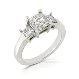 14k White Gold 2.00ctw Princess Diamond Ring (I/SI)