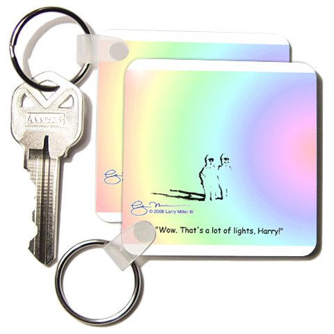 Larry Miller Cartoon about Overdone Christmas Displays - Set Of 4 Key Chains