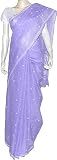 Mothers Day Gift - Indian Sari with Chikan Embroidery on Cotton (chsari073)
