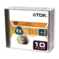 TDK DVD+R 4.7 GB/Go / 120 Minute - Case of 50, INDIVIDUAL WRAP