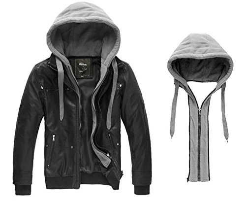 Wantdo Men's Fashion Faux Jackets Pu Leather Jackets