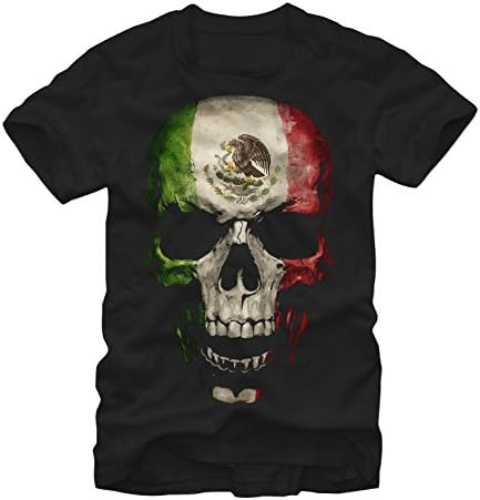 Aztlan Mexican Flag Skull Mens S Graphic T Shirt - Aztlan