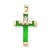 14k Green Jade Claddagh Cross Pendant