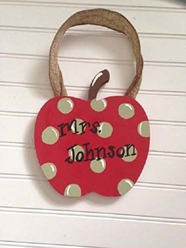 Personalized Apple Decor~TEACHER APPRECIATION GIFT~Red Apple Door Hanger