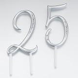 Silver Monogram Cake Number Cake Topper - 2 numbers