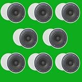 8 Pairs of New 6.5" Install Quick 70 Volt Transformer Commercial Round In Ceiling Speakers 8TSQ670