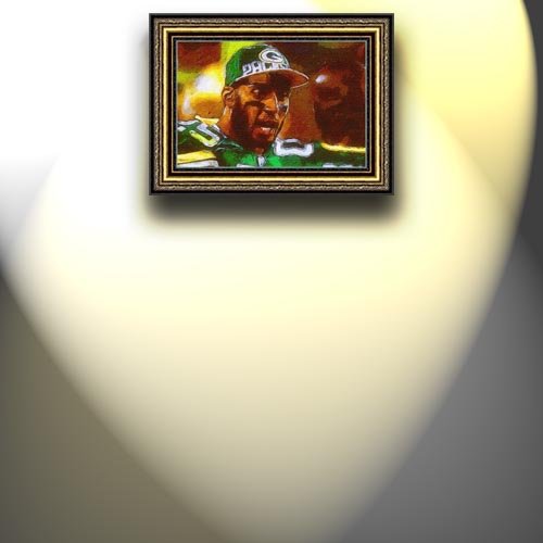 Completely Handpainted American Football Sport Painting, Custom Order FL2069, Oil on Canvas, with Option to Paint Jerry, Brett & Co. from Any Other Favorite Photograph or Picture, Unframed, Size 18'' x 27