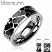 Solid Titanium with Black Enamal Design Ring