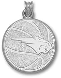 Charlotte Bobcats Sterling Silver Basketball 3/4'' Pendant