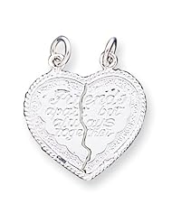 Sterling Silver Best Friend 2-piece break apart Heart Charm