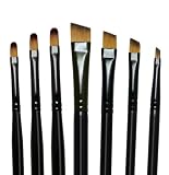 Majestic Royal and Langnickel Short Handle Paint Brush Set, Filbert and Angular, 7-Piece