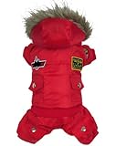 Pineocus Air Man Design Pet Dogs Winter Coat (Red, L)