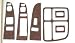GMC Silverado, CK/Sierra-Reg, Yukon, Suburban Dash Trim Overlay Kit; Oxford Burl Fini...