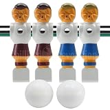 4 Old Style Red and Blue Foosball Men and 2 Smooth Balls