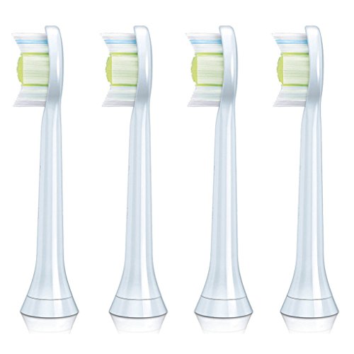 4pcs Standard Replacement Toothbrush Heads (4 Pcs) Hx6064 Fits for Philips Sonicare Diamondclean Flexcare+ White