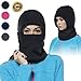 Balaclava Fleece Hood for Women Kids Thick Ski Face Mask Cold Weather Winter Warmer Windproof Adjustable Neck Protective Cycling Running Black