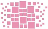 Set of 78 - Pink Square Boxes Vinyl Wall Graphic Decals Stickers