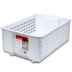 slide stack basket rubbermaid storage baskets kitchen amazon sliding plastic organization organizer closet track inch visit pull bath garage