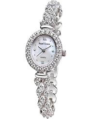 Gemorie Women Fashion Oval Watch with Jewelry Band in Rhodium Plating (128959)