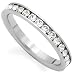 Eternity Love Diamond CZ Silver Tone Stainless Steel Unisex Wedding Band Ring size 6