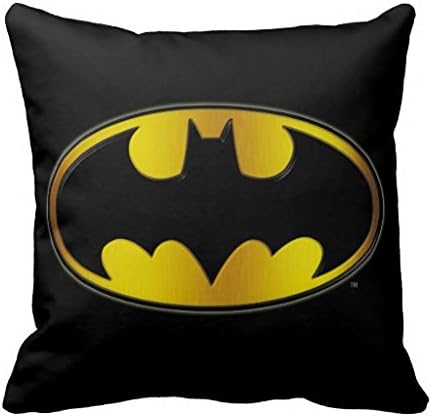 Batman Symbol Oval Gradient Logo Throw Pillow Cover 18 Inch Throw Canvas Decorative Cushion Case