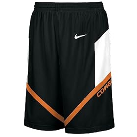 Oklahoma State Cowboys Black NCAA Screen Printed Replica Basketball Shorts By Nike Team Sports