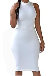 Polyester/Spandex Sleeveless High-Neck Plunging Neck Spring Summer Winter Cocktail Bodycon Dress 