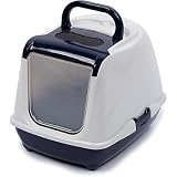 Moderna Flip Top Blue Enclosed Cat Litter Box