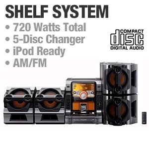 Sony LBT-ZX99i 5-Disc CD Changer Mini Shelf System with Play Exchange
