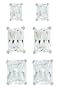 Platinum Plated Sterling Silver Emerald-Cut Cubic Zirconia Stud Earrings in Three Sizes Set, 2 cttw, Three cttw, 4 cttw