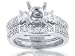 1.25 Ct. TW Pave Round Diamond Engagement Semi Mount & Form Fit Band