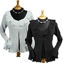 BellaDonnaModen Shirt-Bluse-JÄCKCHEN+Spitze+Volant