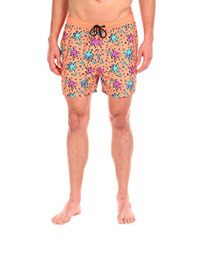 Men's Swim Short - The Party Palms Pattern Swim Trunk by Cabana Bro