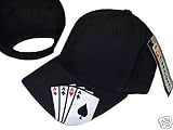 BLACK TEXAS HOLD'EM POKER FOUR ACES BASEBALL CAP CAPS HAT AAAA