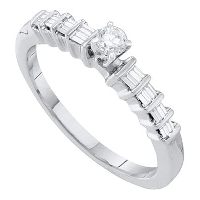 Cheap Girls Jewelry 0.25CTW DIAMOND ROUND CENTER BRIDAL RING For Sale