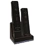 GreyMobiles TWIN Controller Charger Dock Stand & 2x Rechargeable Battery Pack For Nintendo Wii Remote (BLACK EDITION - COMPATIBLE WITH AND WITHOUT WII MOTION PLUS)