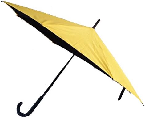 RainAide Reverse Umbrella (Yellow). Windproof, 47" Super Large, Double Layered.
