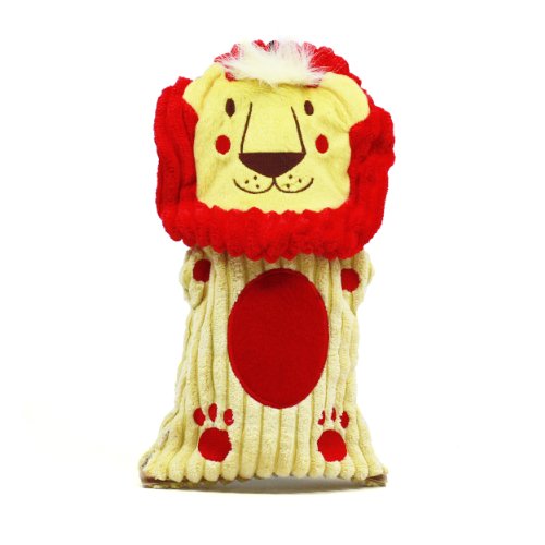 Outward Hound Kyjen 32055 Bottle Buddies Lion Squeaker Dog Plush Chew Toys, Large, Multicolor