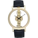 GV2 by Gevril Mens Phantom Transparent Bridge Gold-Plated Strap Watch 8601 - Gold by Gevril