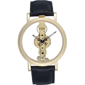 GV2 by Gevril Men's Phantom Transparent Bridge Gold-Plated Strap Watch 8601 - Gold