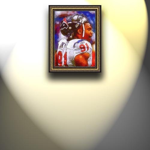 Completely Handpainted American Football Sport Painting, Custom Order FL287, Oil on Canvas, with Option to Paint Jerry, Brett & Co. from Any Other Favorite Photograph or Picture, Unframed, Size 27'' x 37