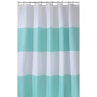 InterDesign Zeno Waterproof 72-Inch by 72-Inch Shower Curtain, Blue/White
