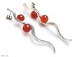 Carnelian drop earrings, 'Fire Serpent' Carnelian drop earrings, 'Fire Serpent'